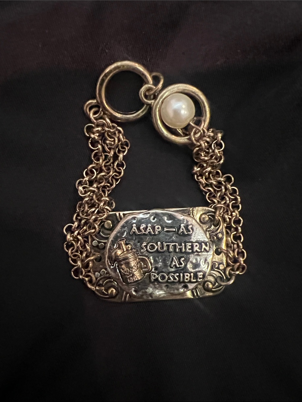 Gold-Tone 'ASAP - As Southern As Possible' Statement Bracelet